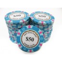 25 Jetons de poker MC EAST GOLD 50