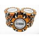 25 Jetons de poker MC EAST GOLD 10000